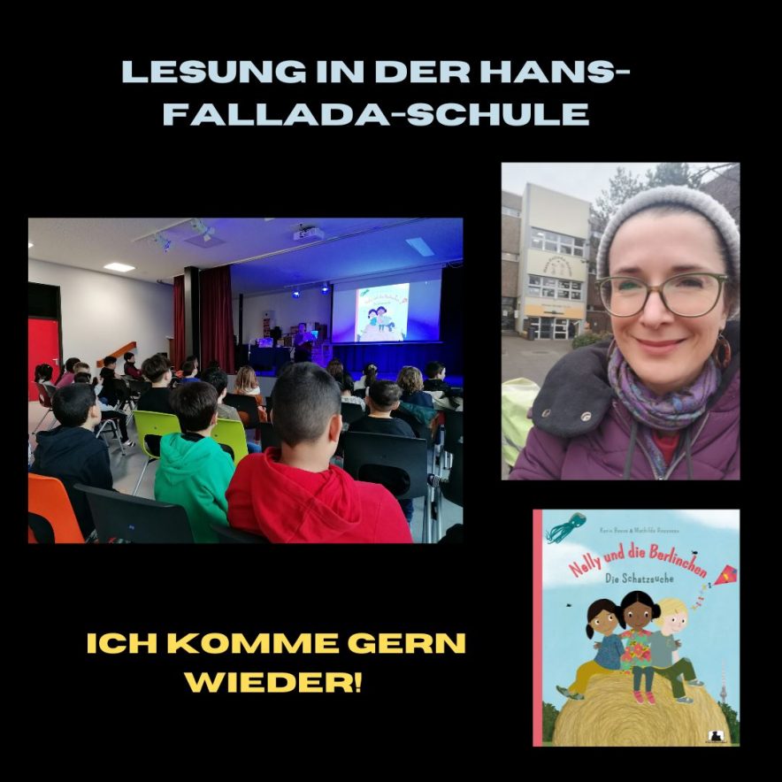 Autorin Karin Beese liest in der Hans-Fallada-Schule in Berlin Neukölln